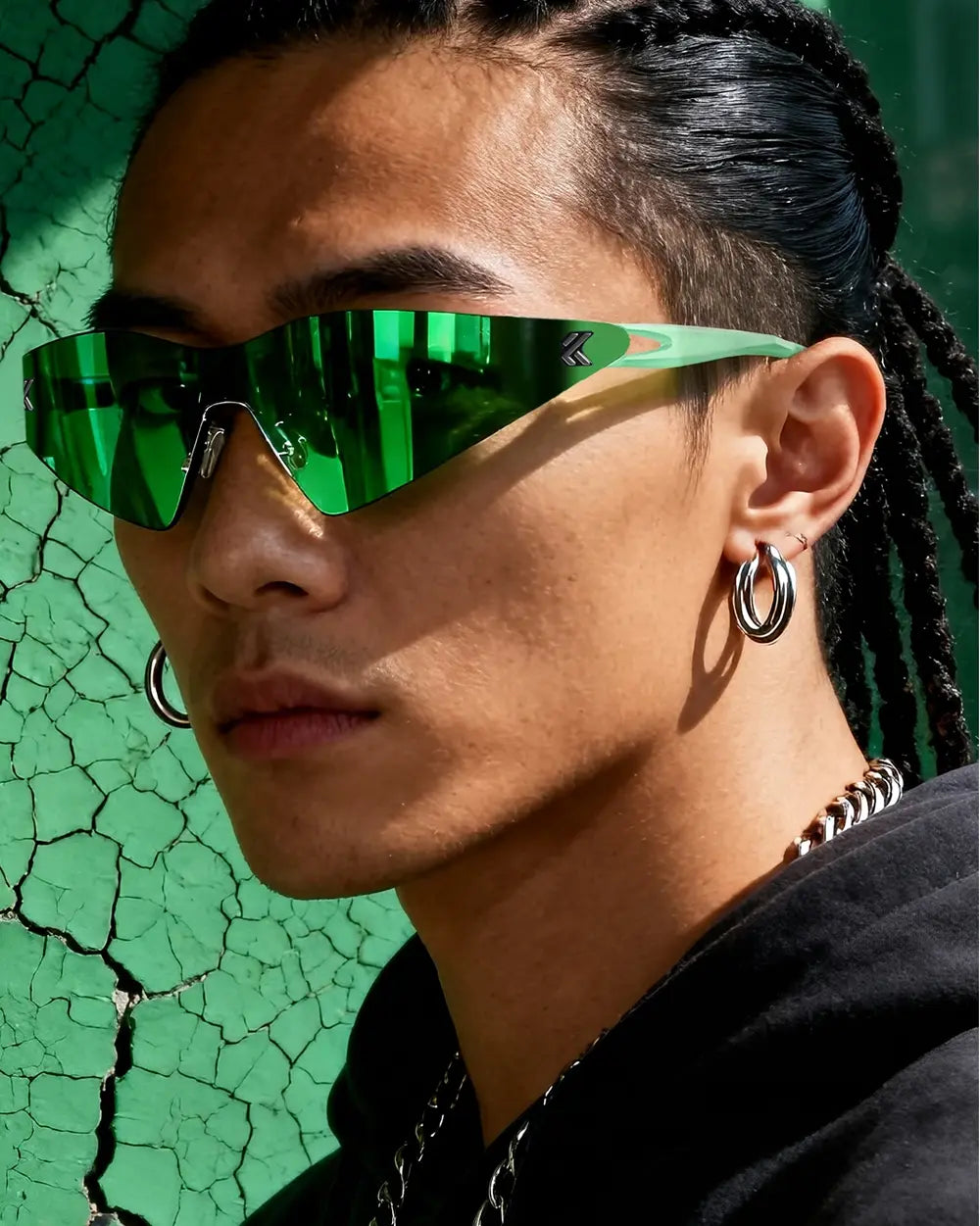 Y2K Visor Sunglasses ’Ashen’ - Green