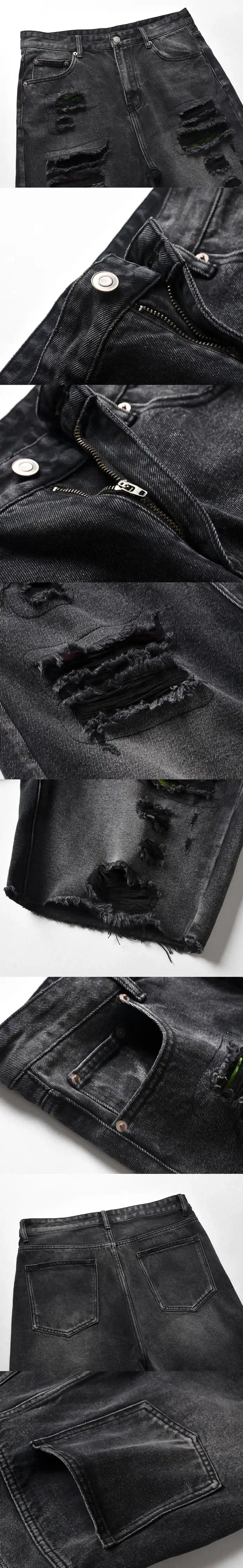 details of the Black jorts "Nerochrome"