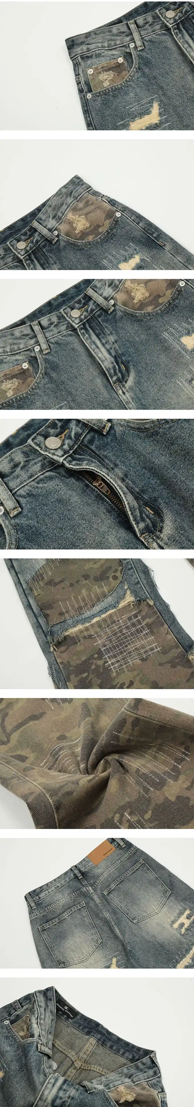 details of the Patchwork jeans "Alpha"