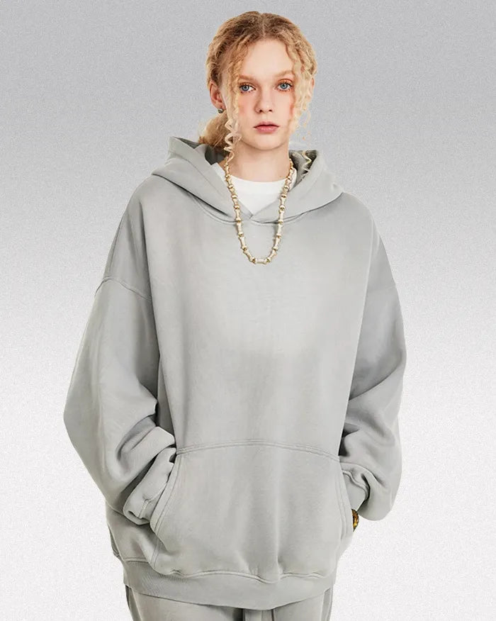 Acid wash hoodie ’Lucid’ - Light Grey / S