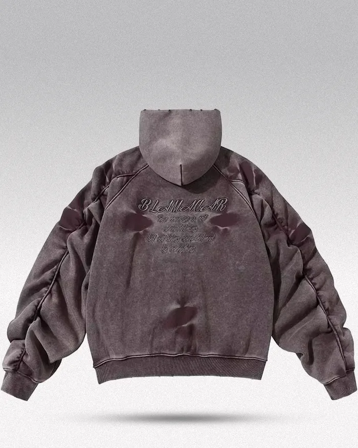 Acid wash zip up hoodie ’Onyx’