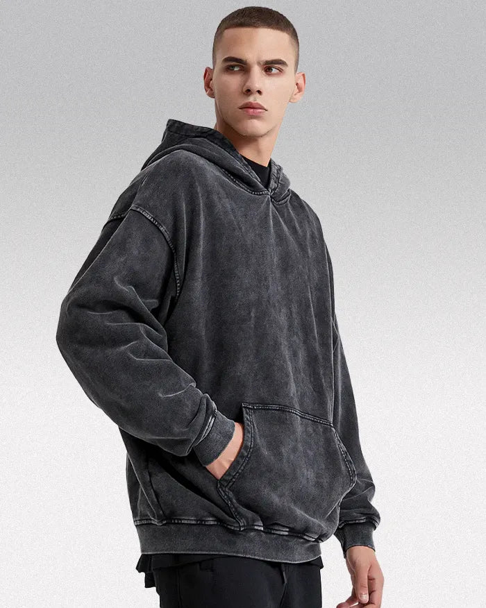 Acid washed hoodie ’Chrono’