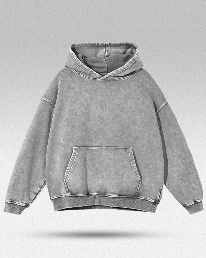 Acid washed hoodie ’Chrono’ - Gray / S