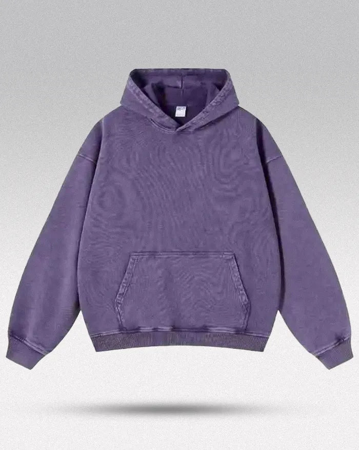 Acid washed hoodie ’Chrono’ - Purple / S