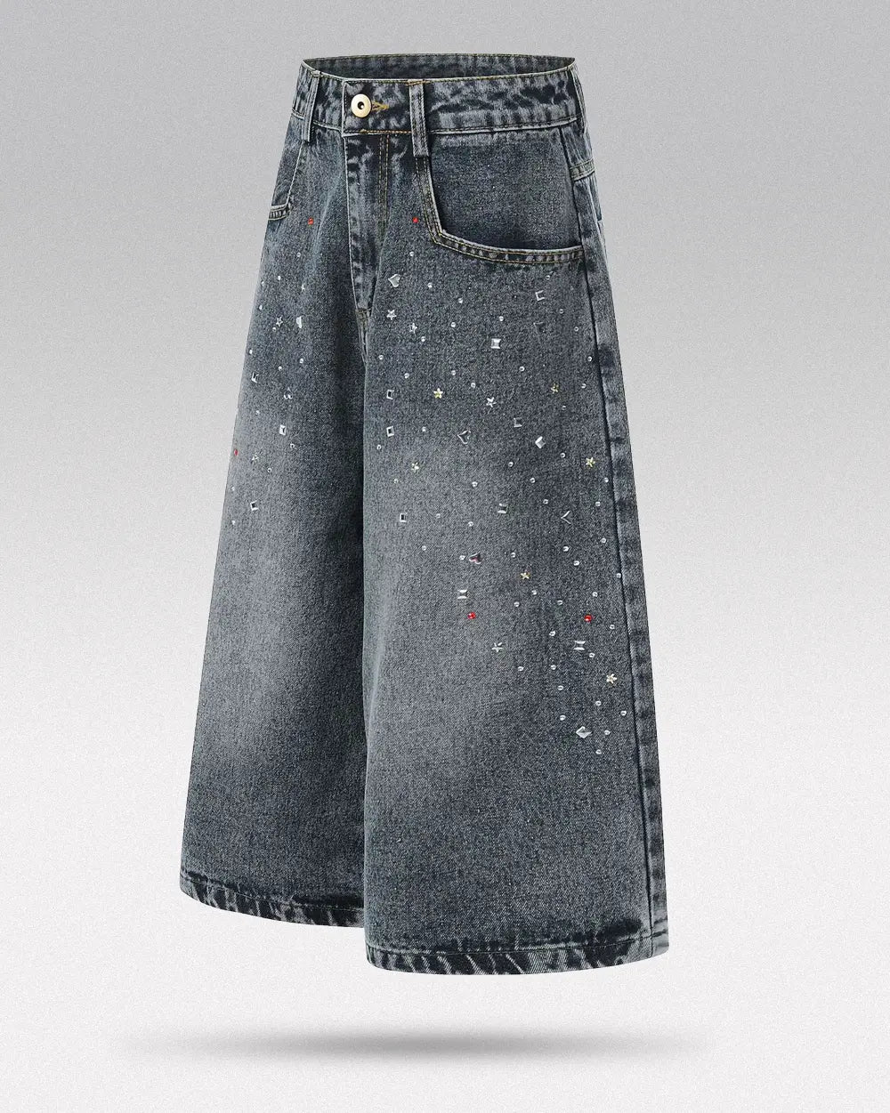 Baggy Rhinestone Jorts ’Warp’