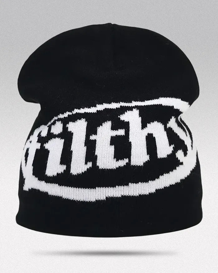 Beanie Hat Y2K ’Filthy’ - Black
