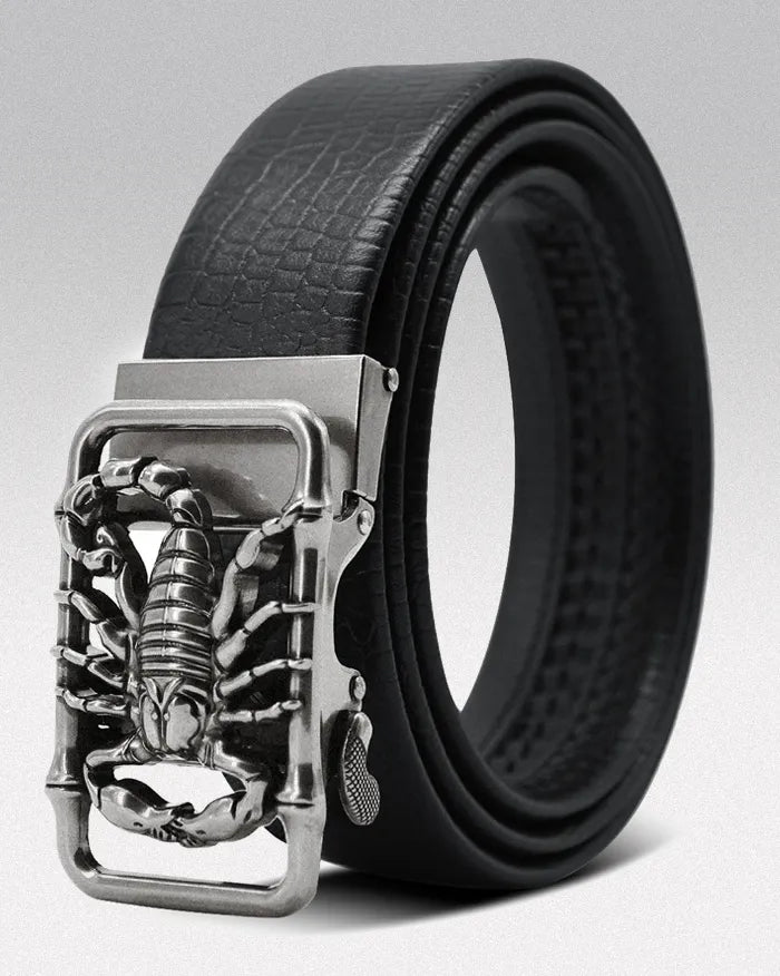Belt with automatic buckle ’Scorpio’ Silver / 105cm / 41inches