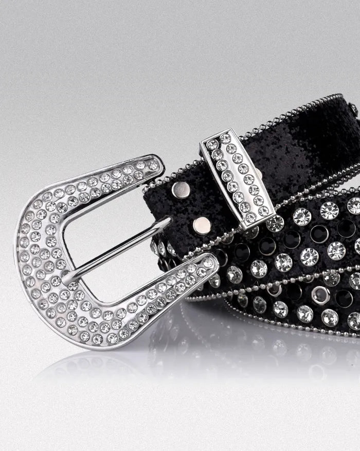Black and silver rhinestone belt ’Dash’
