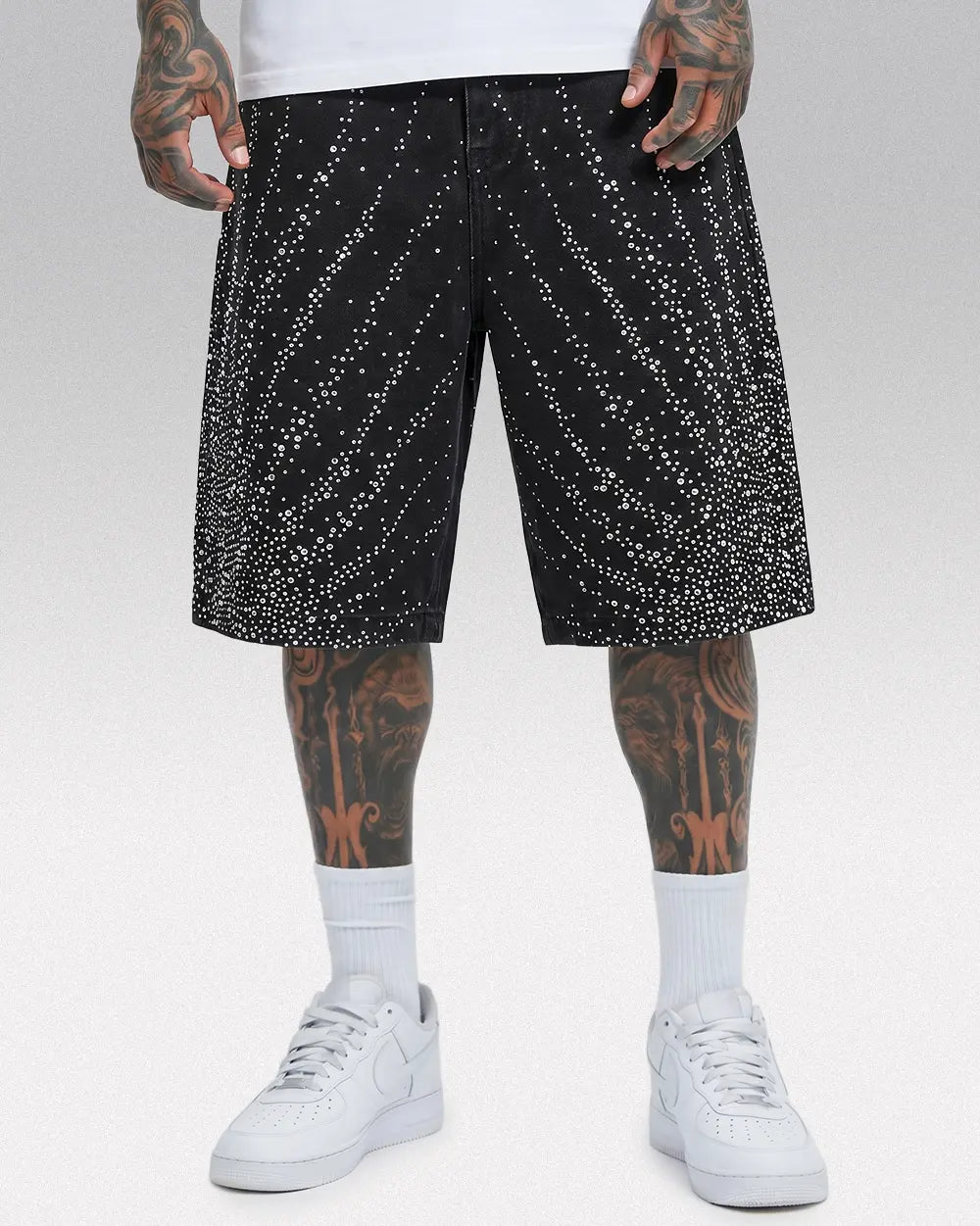 Black rhinestone jorts ’Relic’