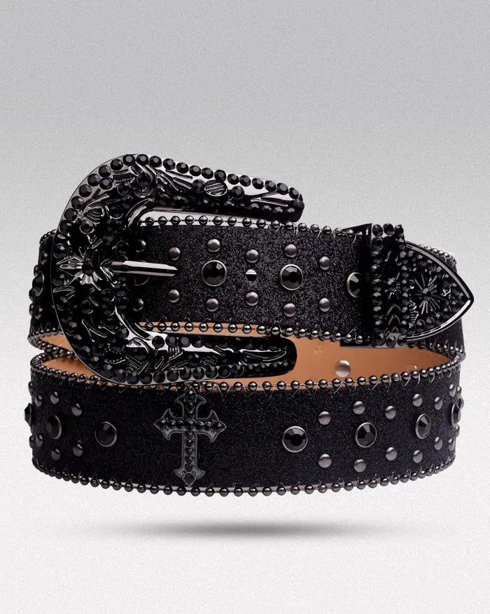 Black y2k belt ’Cryo’ black / 105cm / 41inches