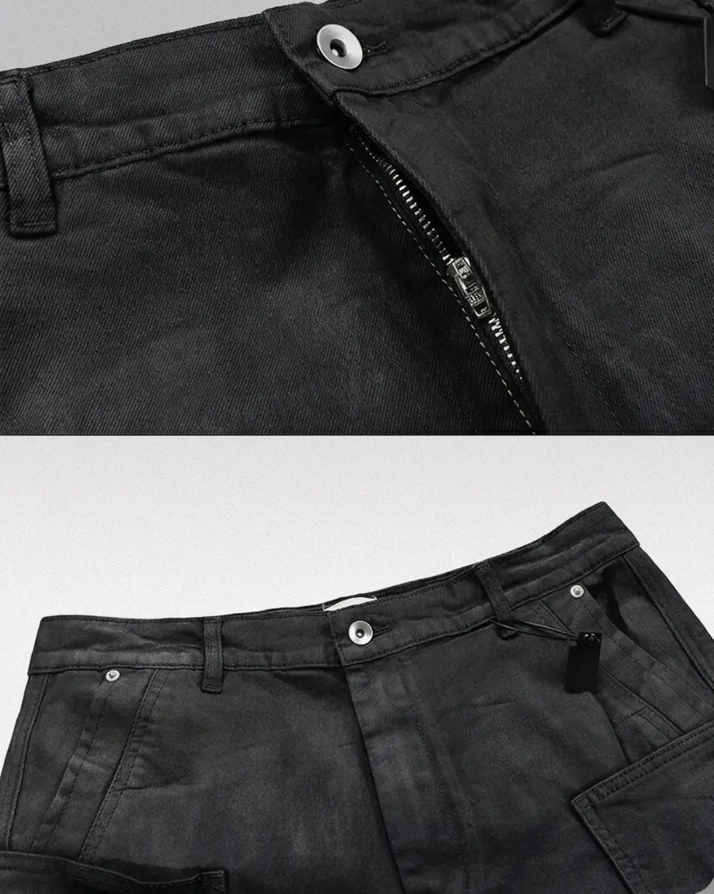 Black Y2K Jorts ’Sector’