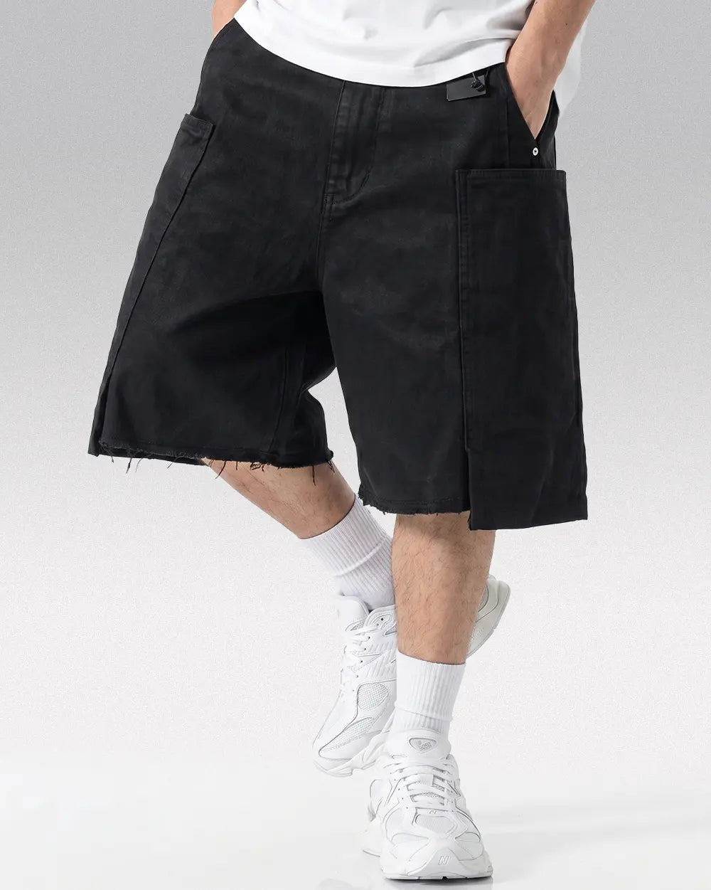 Black Y2K Jorts ’Sector’ - black / M