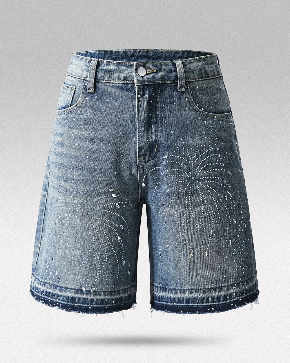 Blue Jorts with Rhinestones ’Nix’