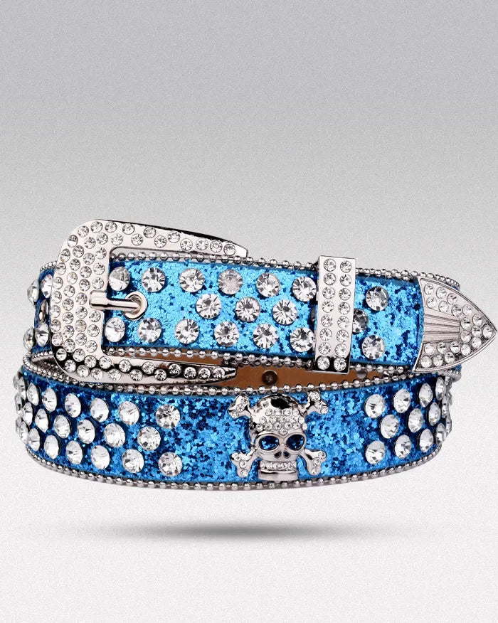 Blue Rhinestone Belt ’Striker’ - 105cm / 41inches