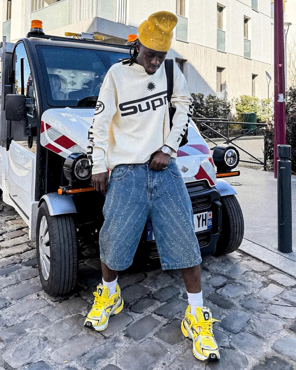 Blue Rhinestone Jorts ’Relic’