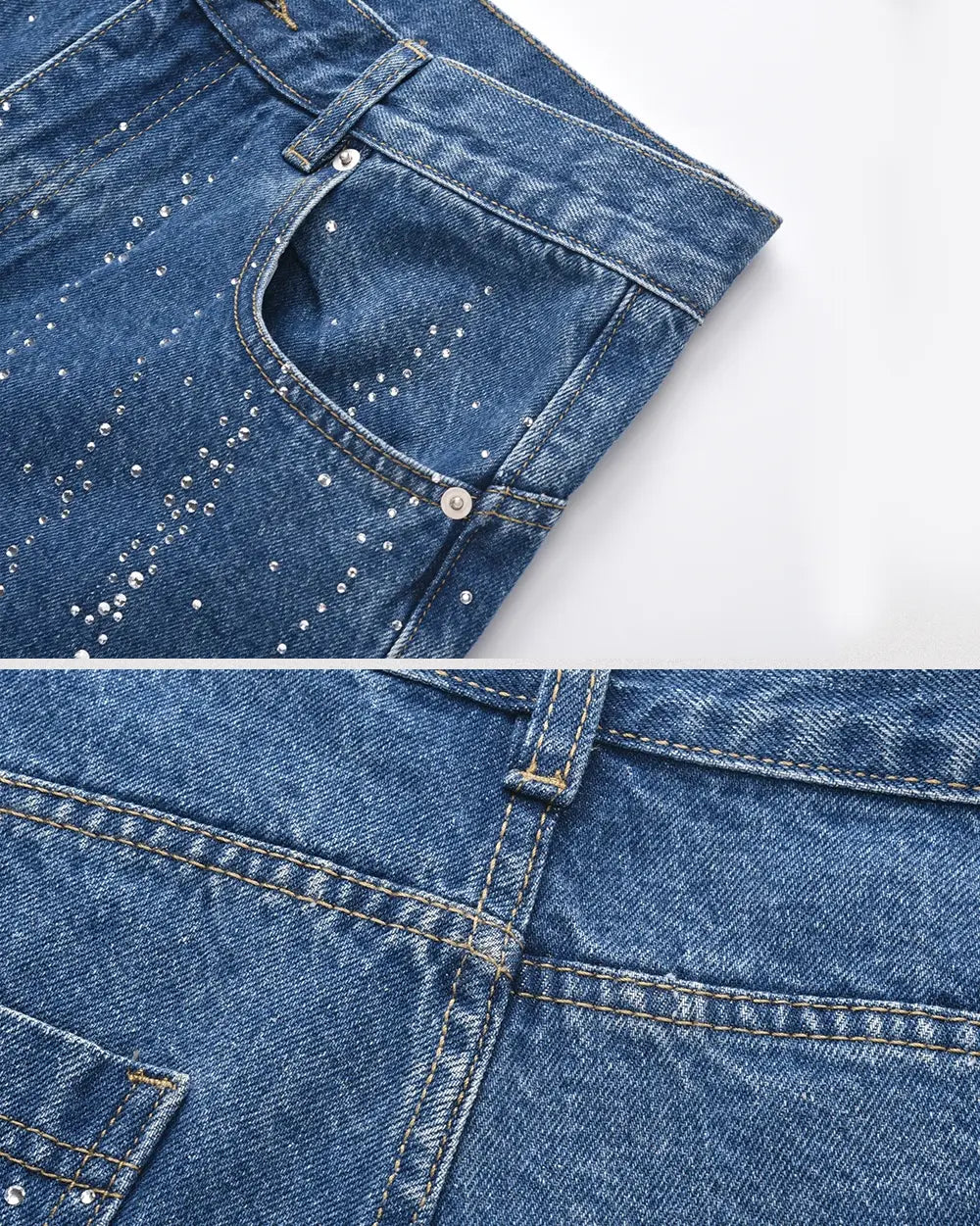 Blue Rhinestone Jorts ’Relic’