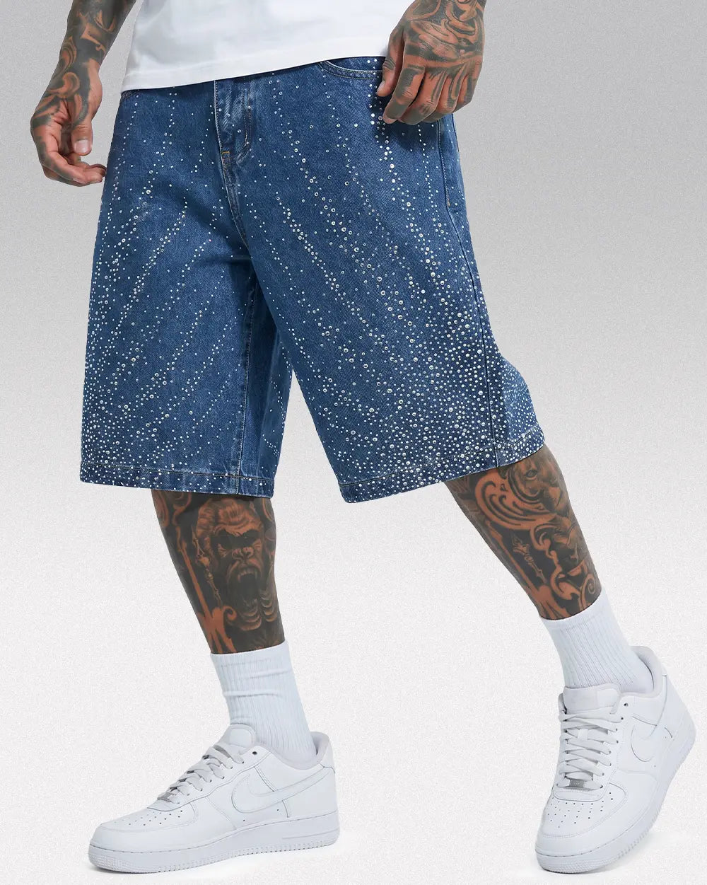 Blue Rhinestone Jorts ’Relic’ - M