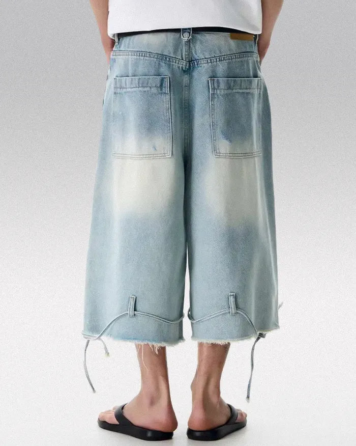 Blue washed jorts ’Helix’