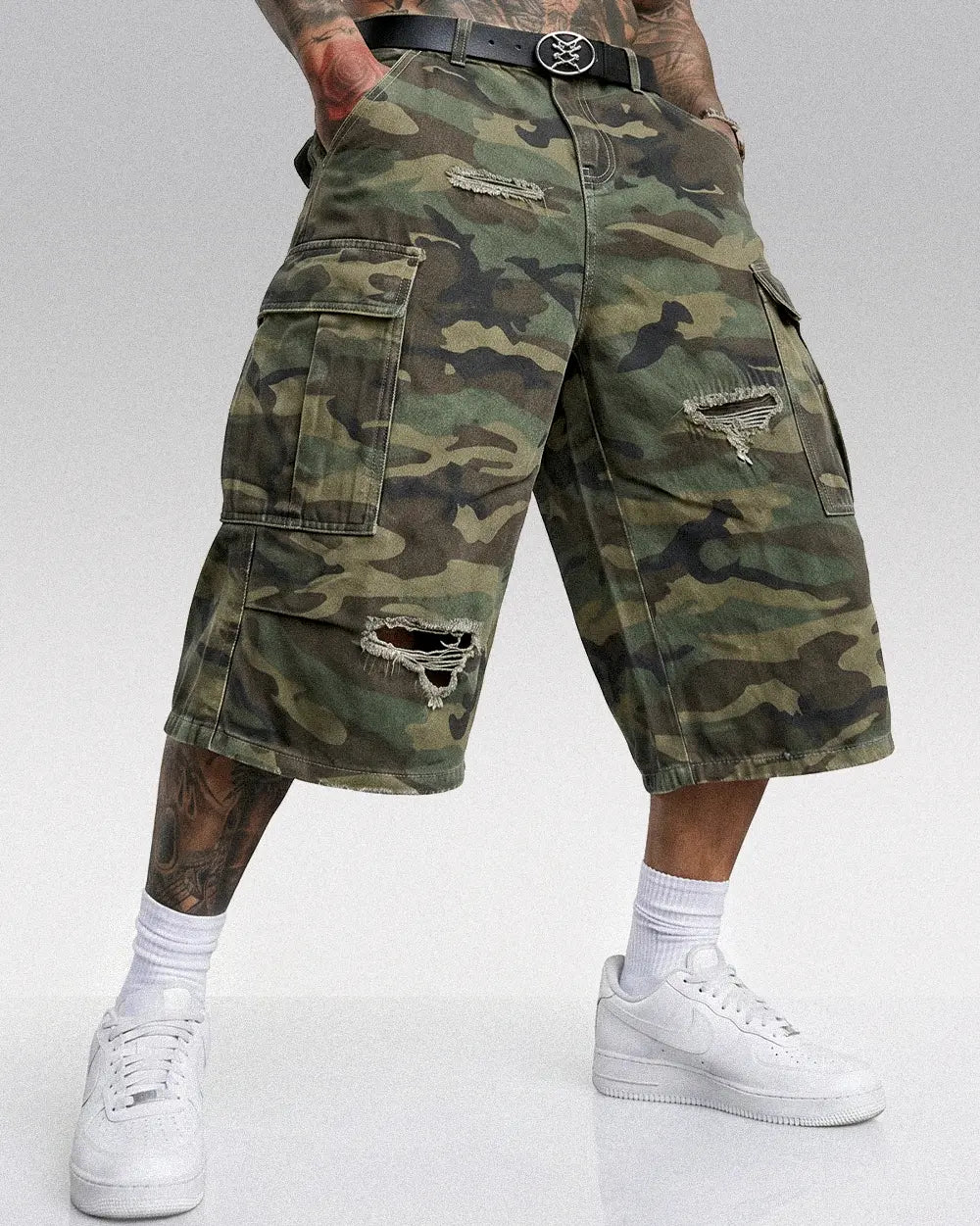 Camo cargo jorts ’Equinox’