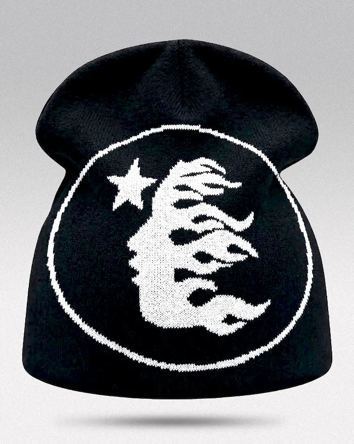 Cyber Y2K Beanie ’Hydra’ - Black / White