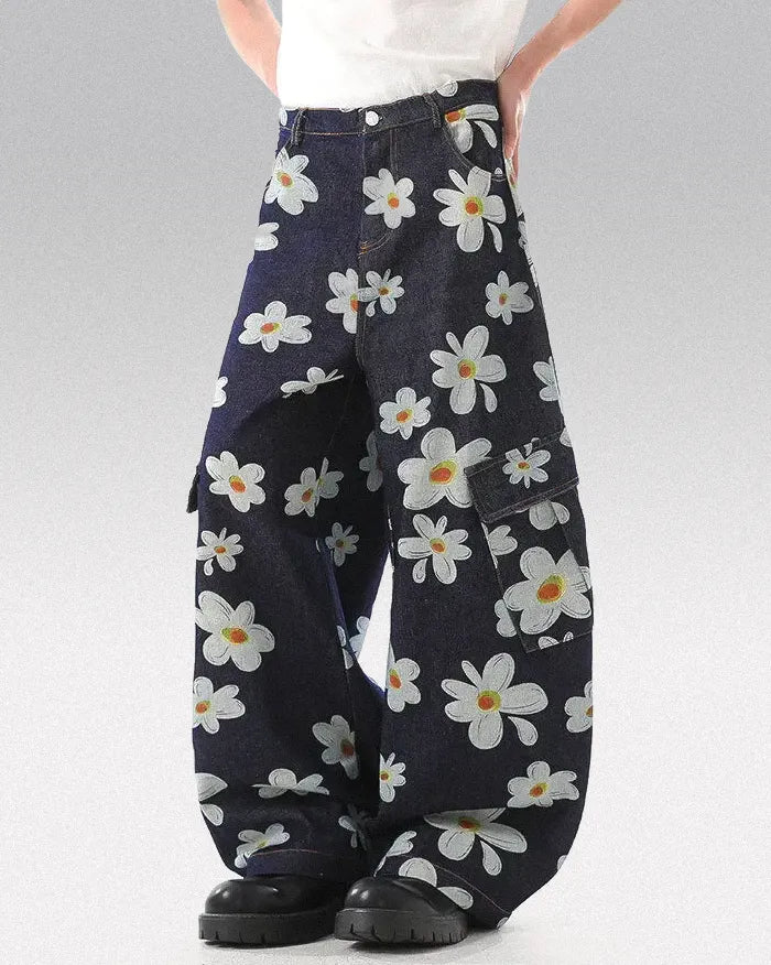 Daisy Flower jeans ’Lumen’ S / Blue