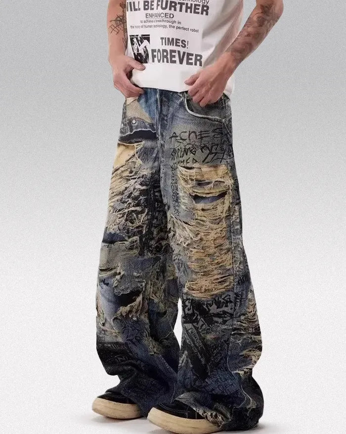 Digital printed jeans ’Halon’ S