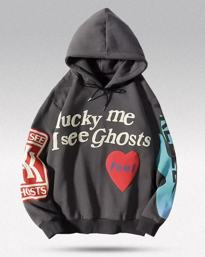 Foam Print hoodie ’Ghost’ - Gray / M