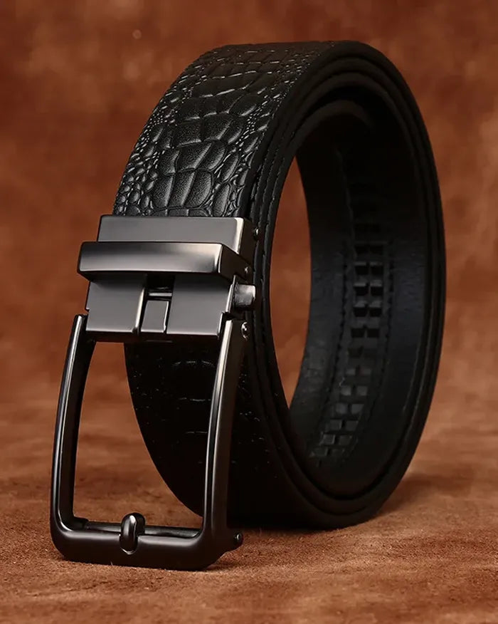 Genuine cowhide leather belt ’Solstice’ - Black / 105cm / 41inches