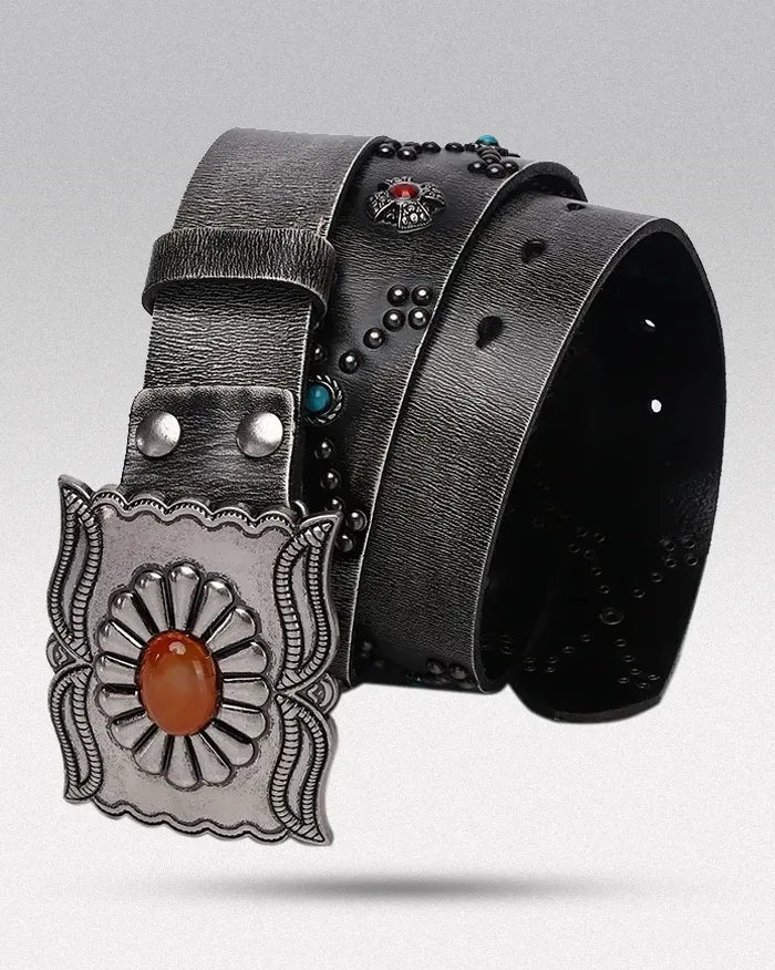 Genuine Leather Belt ’Shable’ - Gray / 105cm / 41inches