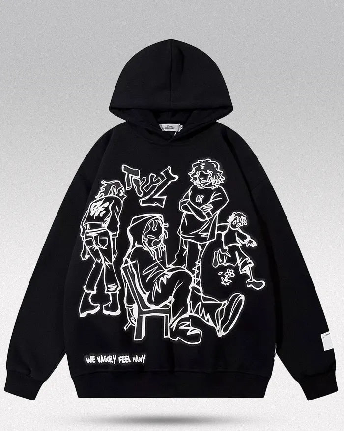 Graphic hoodie ’Sora’ - Black / S