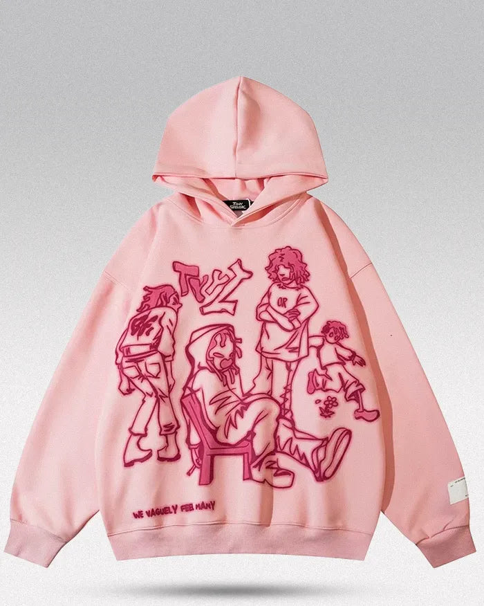 Graphic hoodie ’Sora’ - Pink / S