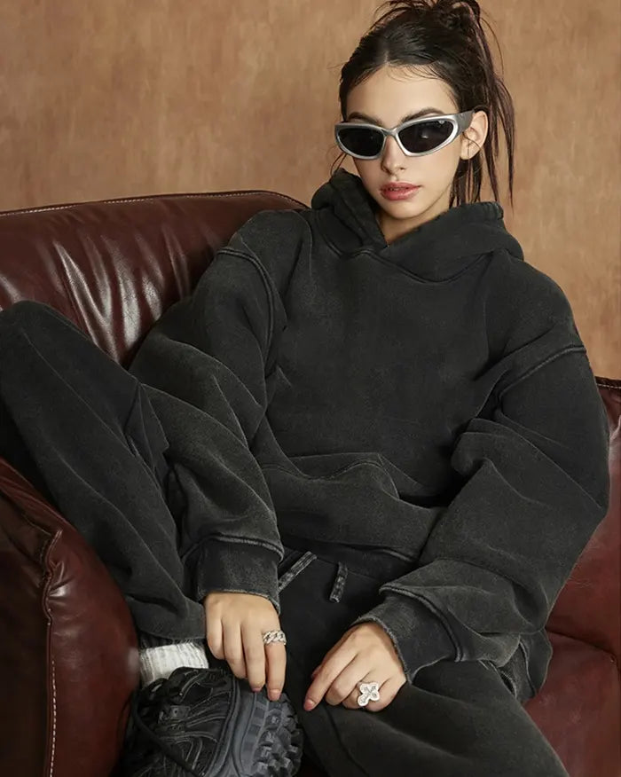 Heavyweight acid wash hoodie ’Plasma’