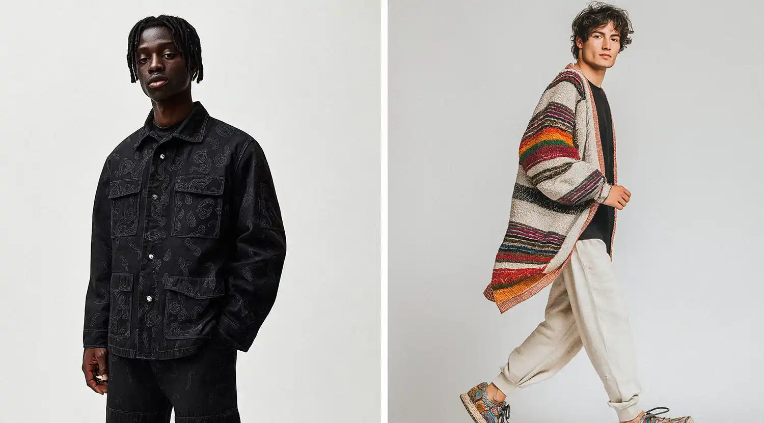 2 men in casual y2k style