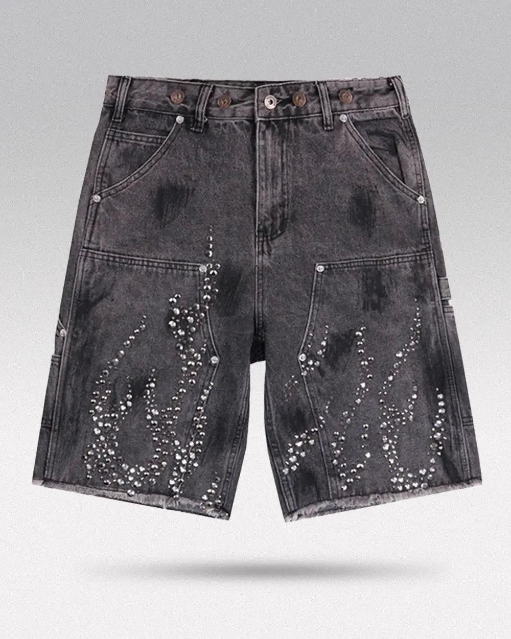 Jorts Rhinestone ’Shard’ - Gray / XXL