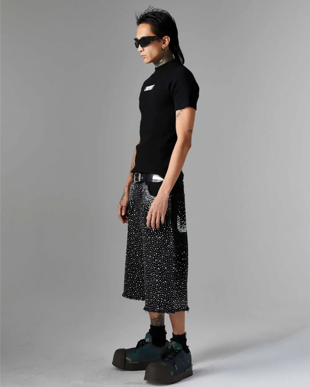 Jorts with rhinestones ’Darkstar’