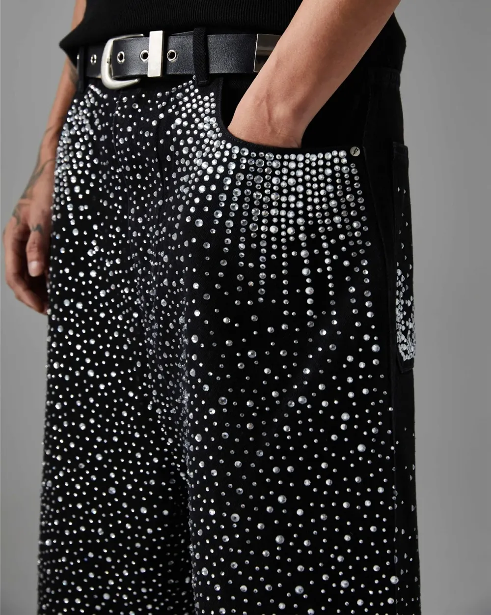 Jorts with rhinestones ’Darkstar’