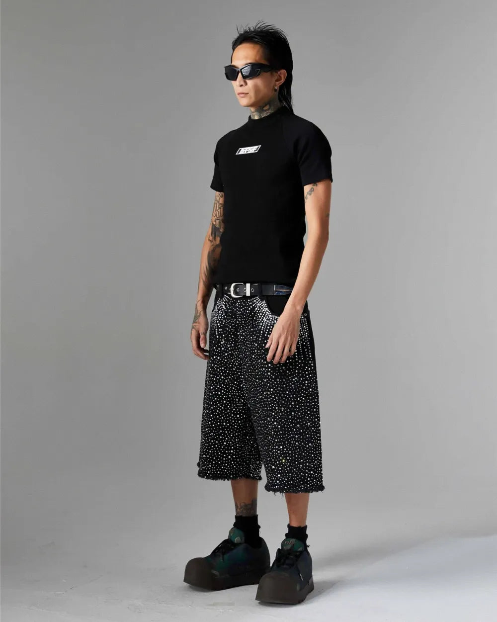 Jorts with rhinestones ’Darkstar’