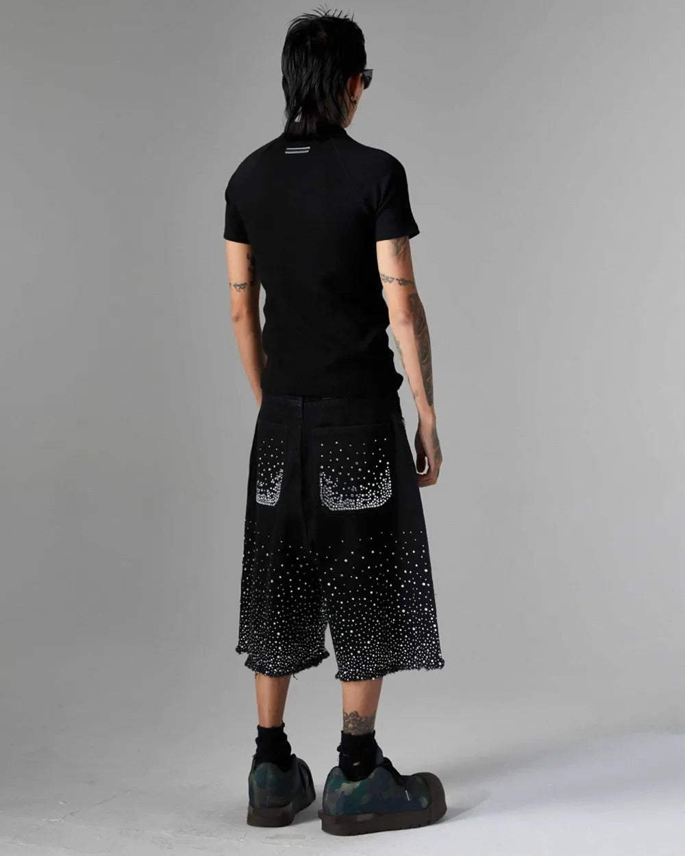 Jorts with rhinestones ’Darkstar’