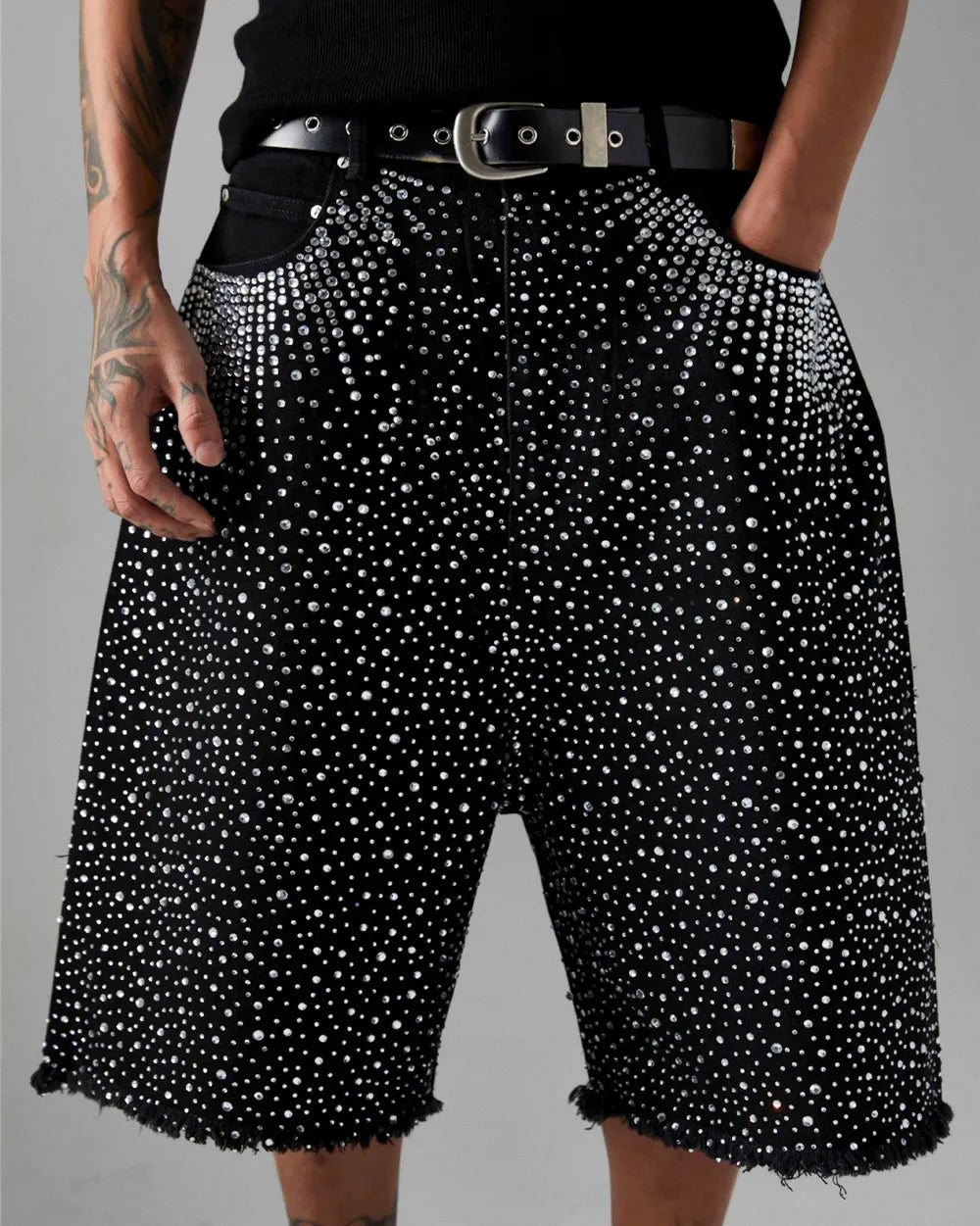 Jorts with rhinestones ’Darkstar’
