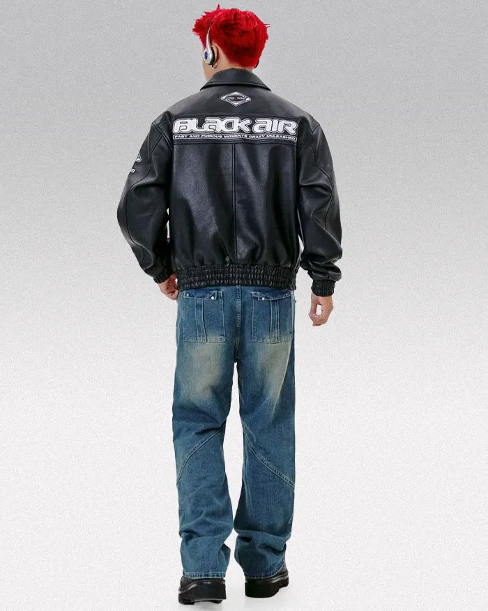 Leather racing jacket ’Vertex’
