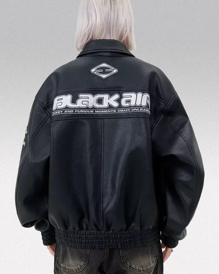Leather racing jacket ’Vertex’