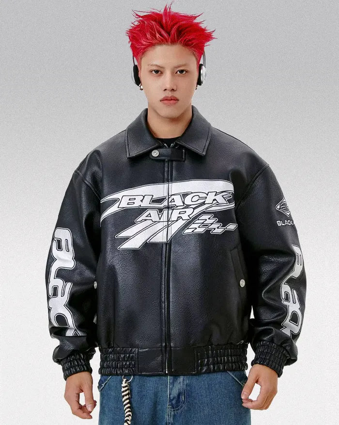 Leather racing jacket ’Vertex’