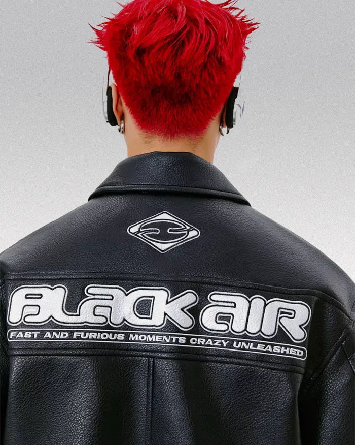 Leather racing jacket ’Vertex’