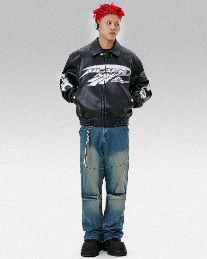 Leather racing jacket ’Vertex’