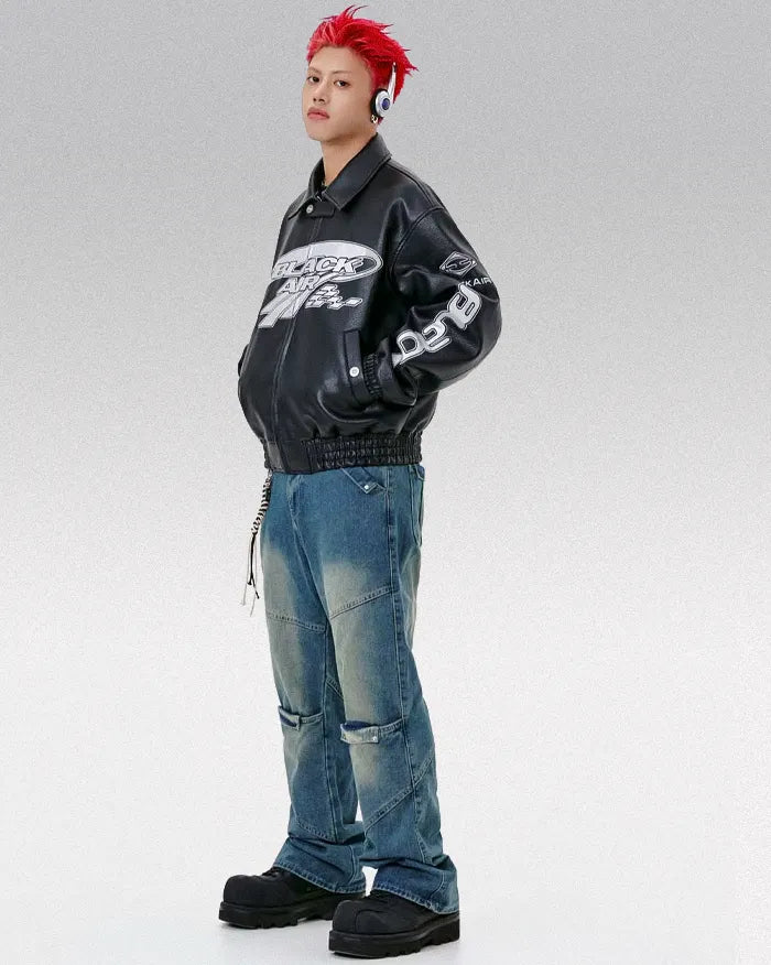 Leather racing jacket ’Vertex’