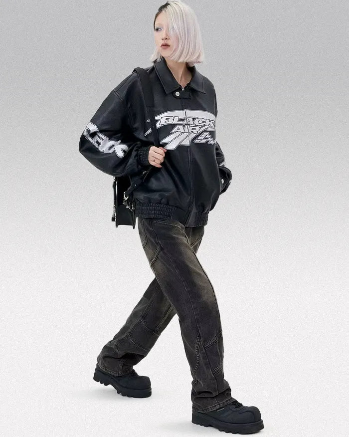 Leather racing jacket ’Vertex’