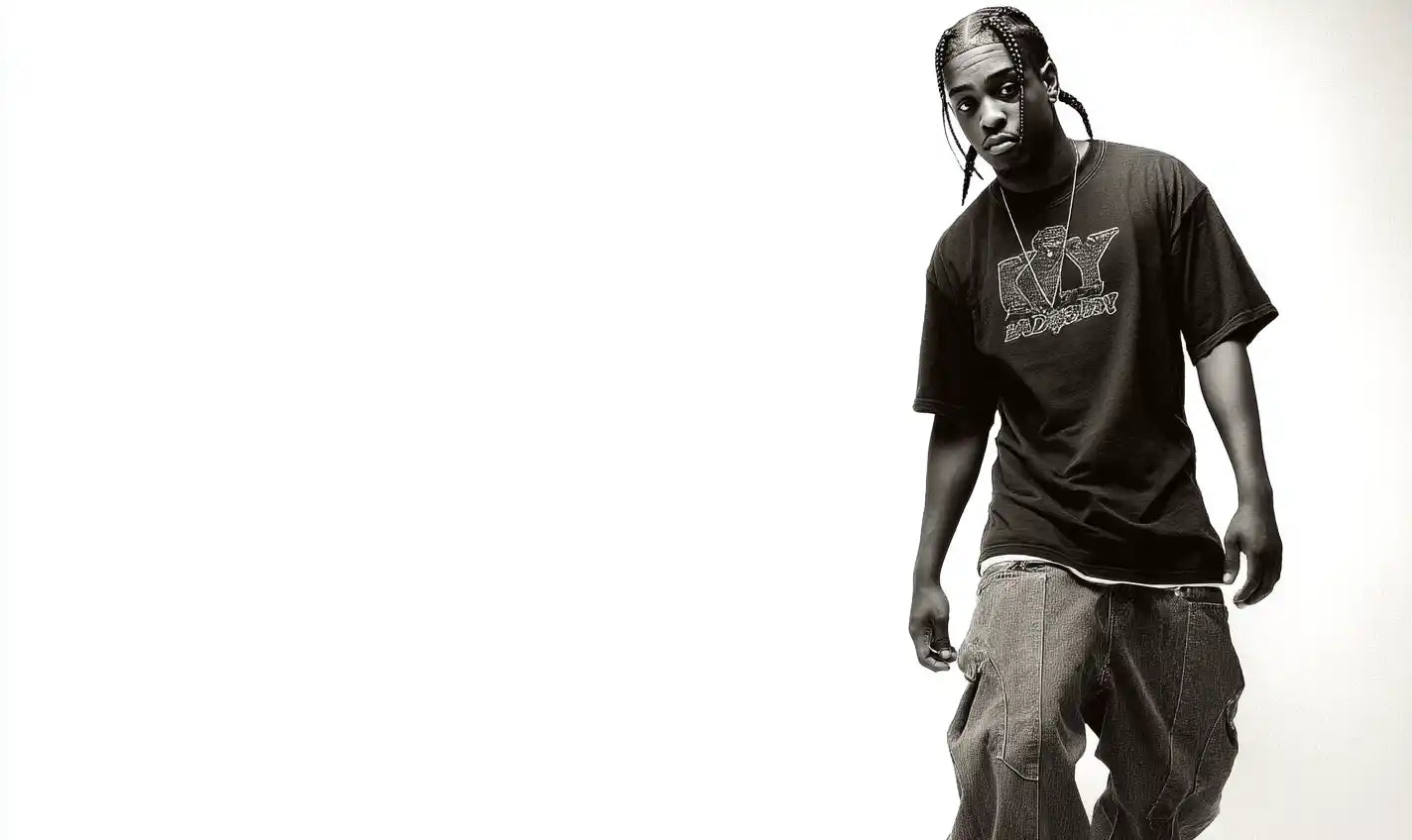 black man in baggy jeans