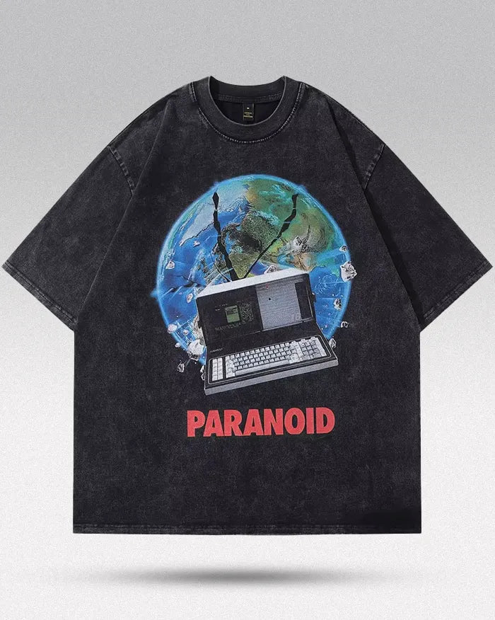 Men’s oversized graphic t-shirt ’Paranoid’ - Oversize M