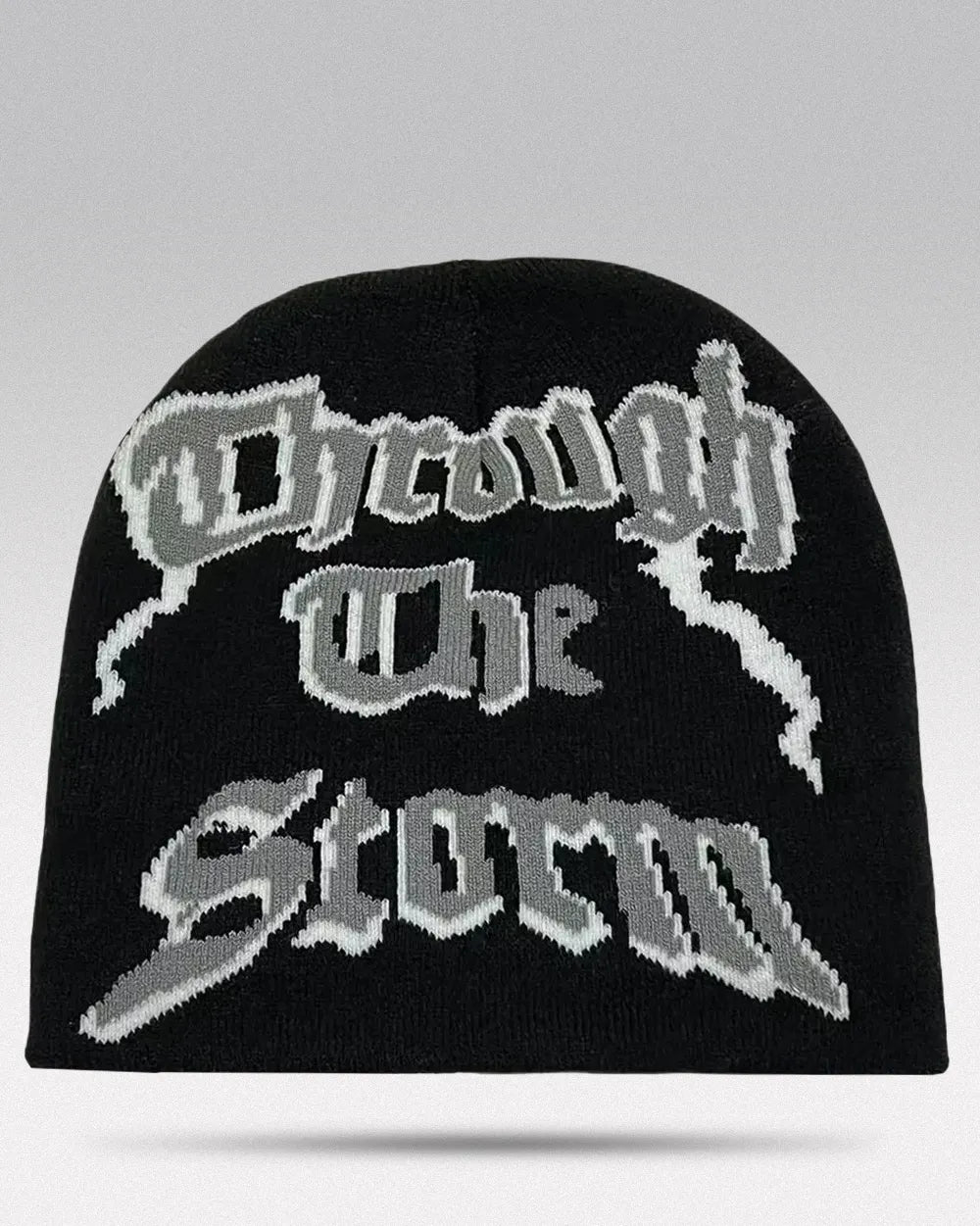 Men’s y2k beanie ’Through’ - Black