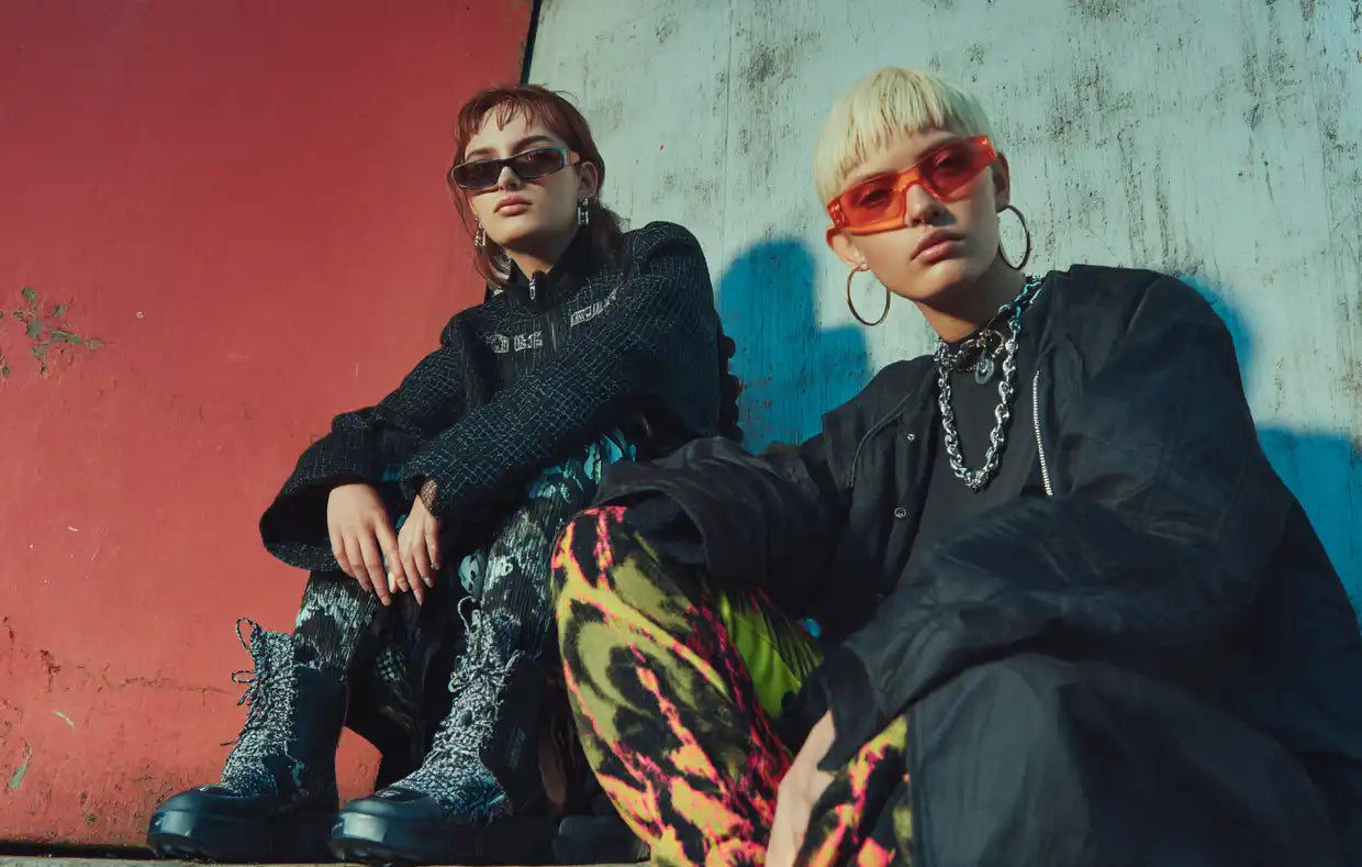 ladies in y2k outfit
